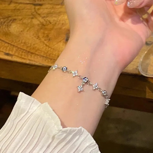 Geometric Leaf Bracelet | 925 Sterling Silver