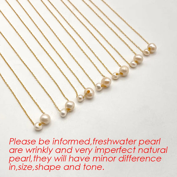 Freshwater Pearl Pendant Necklace | Stainless Steel