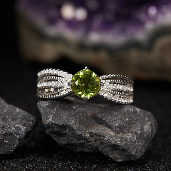 Open Band Crystal Crown Ring | 925 Sterling Silver