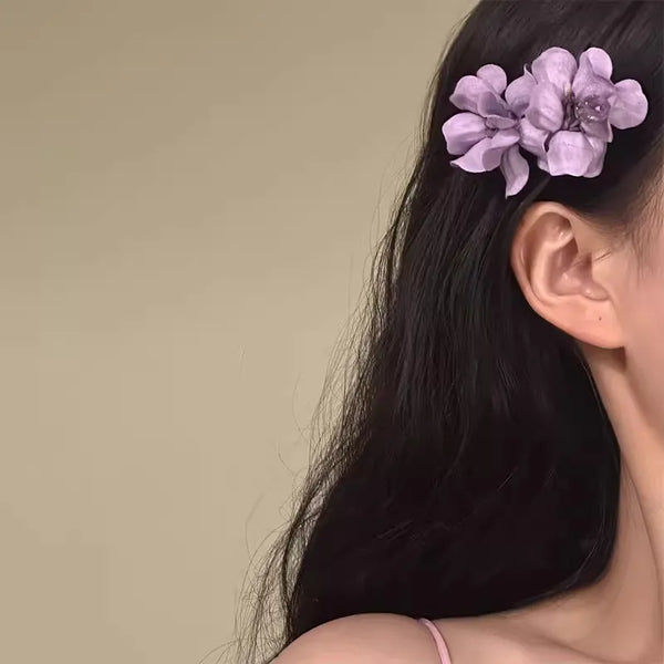 Green Floral Hair Clip | Cloth