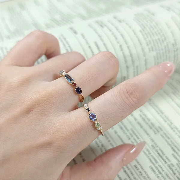 Geometric Crystal Ring | 925 Sterling Silver