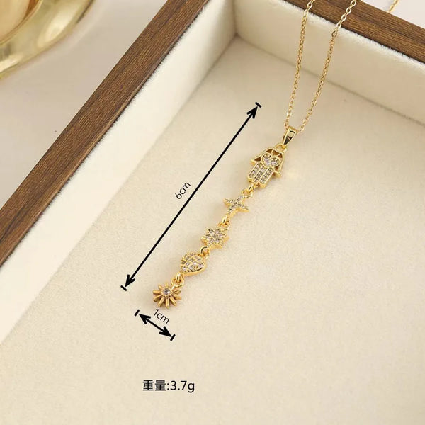 Sweater Zircon Necklace | Copper