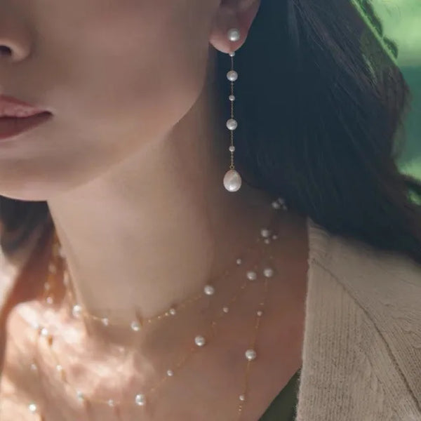 Round Freshwater Pearl Drop Earrings | Freshwater Pearl