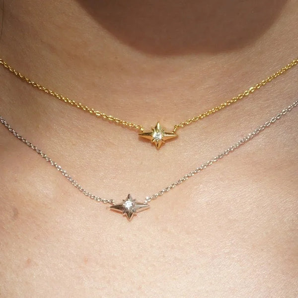 Four Celestial Pendant Necklace | Silver
