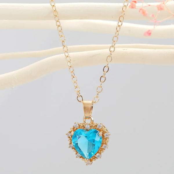 Heart Pendant Necklace | Crystal