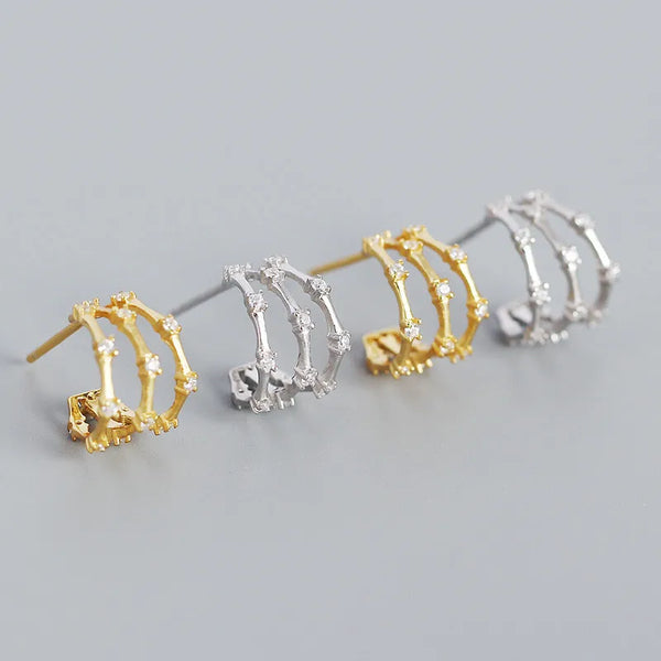 Geometric Stud Earrings | 925 Sterling Silver