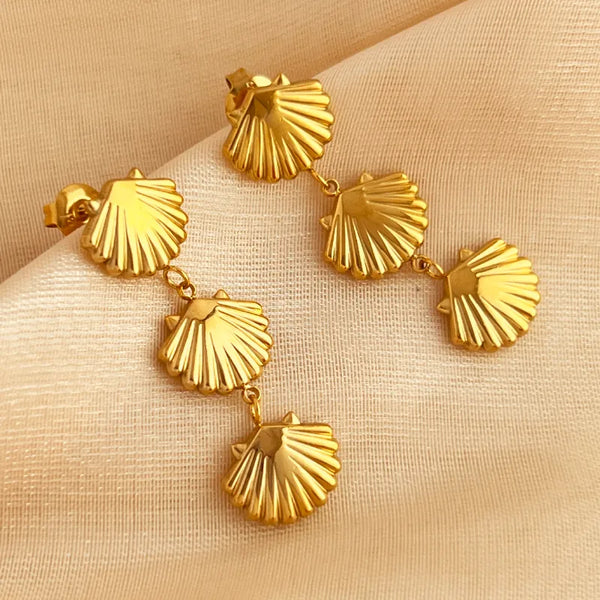 Gold-Plated Drop Earrings | Stainless Steel
