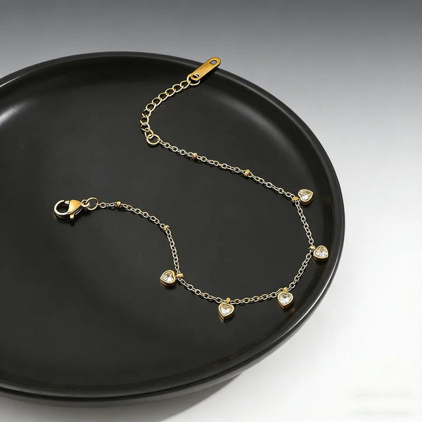 Gold-Plated Heart Bracelet | Stainless Steel