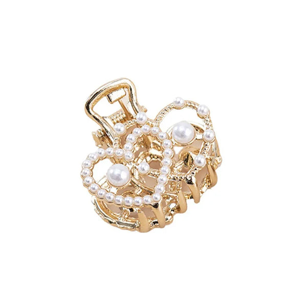 Rhinestone Artificial Pearl Hair Claw | Metal