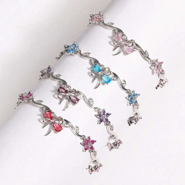 Zircon Leaf Bracelet | Copper