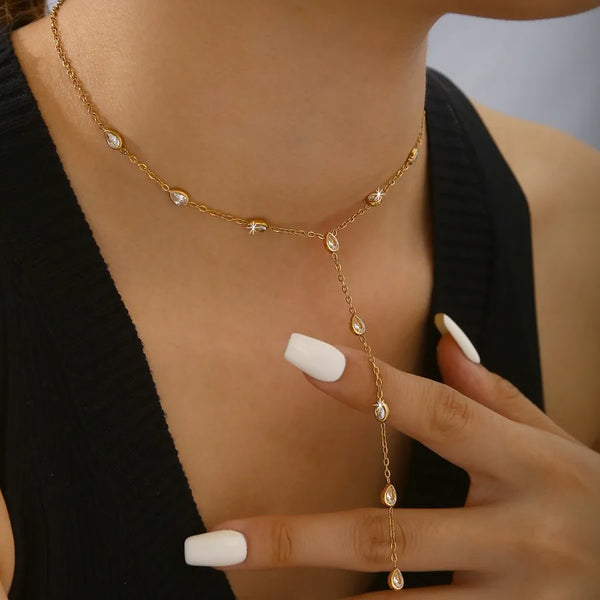 Cross Zircon Necklace | Stainless Steel