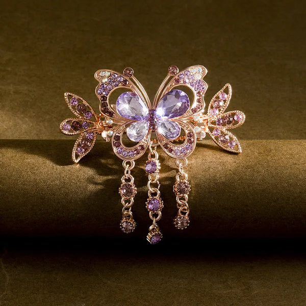 Rhinestone Butterfly Hair Clip | Alloy